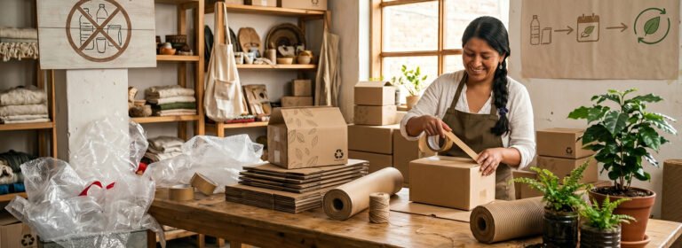 Guía de transición: Del empaque plástico al empaque de cartón compostable para PYMES
